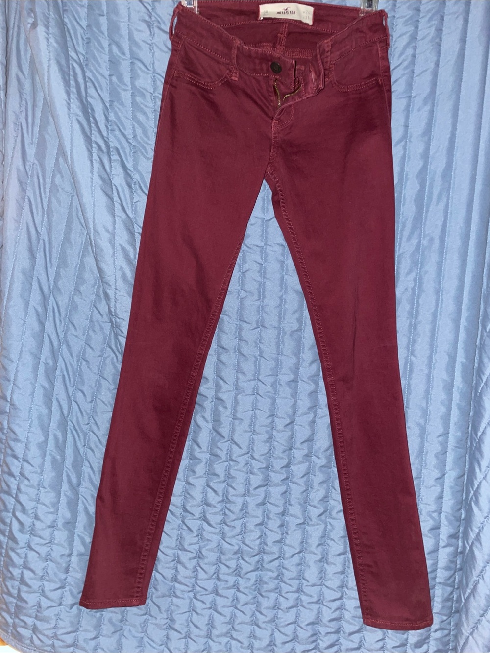 Hollister Women's Skinny Jeans in Deep Burgundy